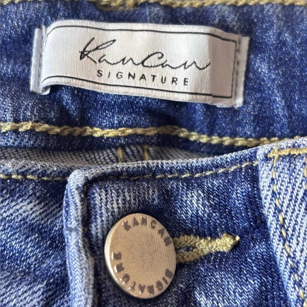 KanCan Signature Kurvy Mid-Rise Skinny Jeans Distressed Trendy Denim Blue Sz 24 - Picture 8 of 14